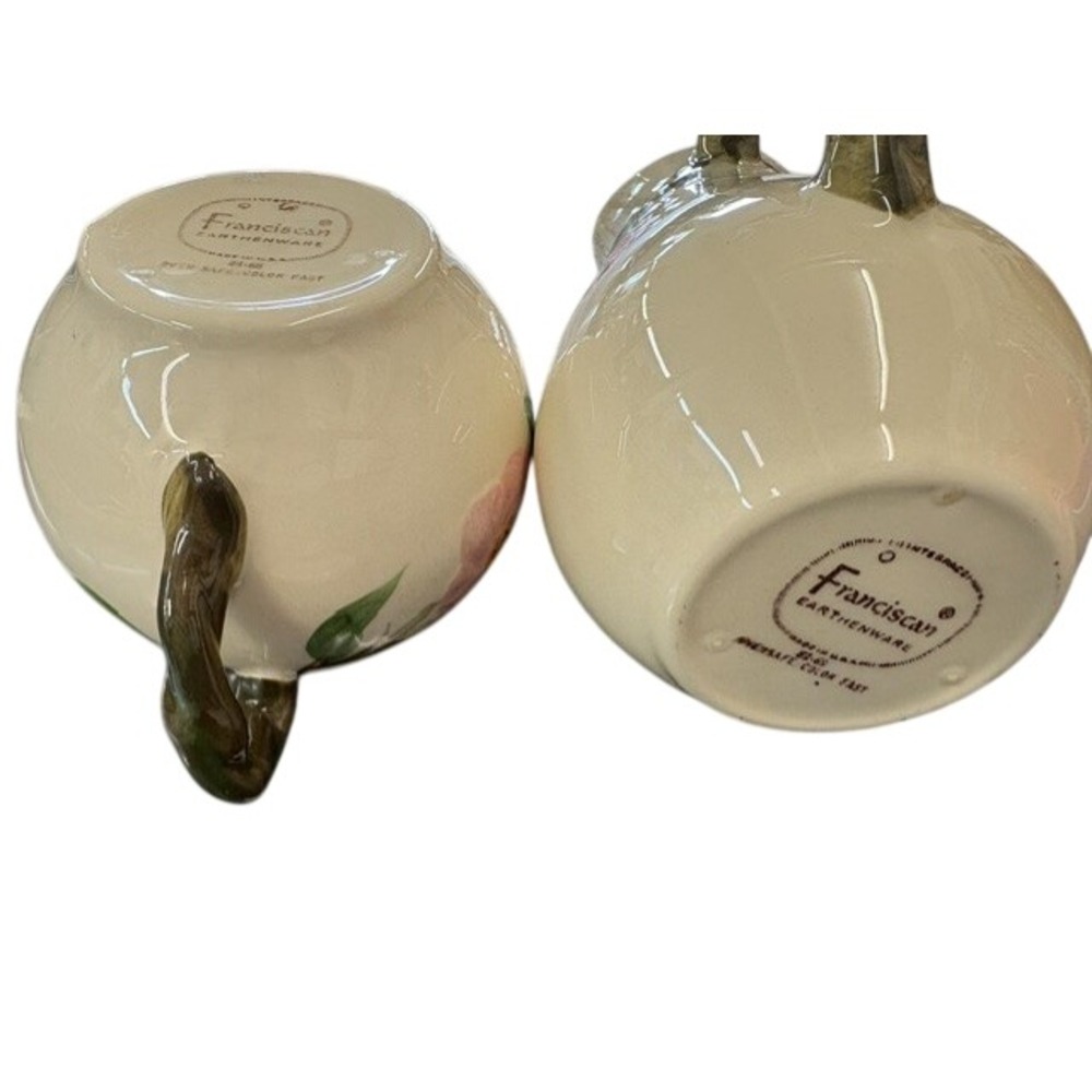 Franciscan Desert Rose Earthenware Sugar Bowl with Lid and Creamer Set - Picture 2 of 4